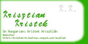krisztian kristek business card